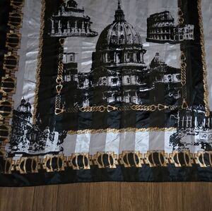 La Dolce Vita Style – Roma Italy Landmark Scarf w/ Colosseum & Vatican